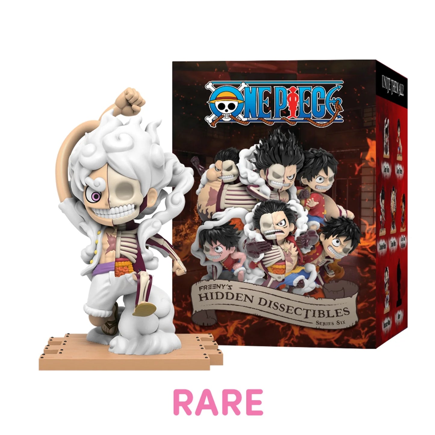 Mighty Jaxx Freeny's Hidden Dissectibles: One Piece Series 6 (Luffy Gears Edition) | Bandeja lacrada com 6 - Não contém duplicatas | Caixa surpresa de bonecos colecionáveis de brinquedo