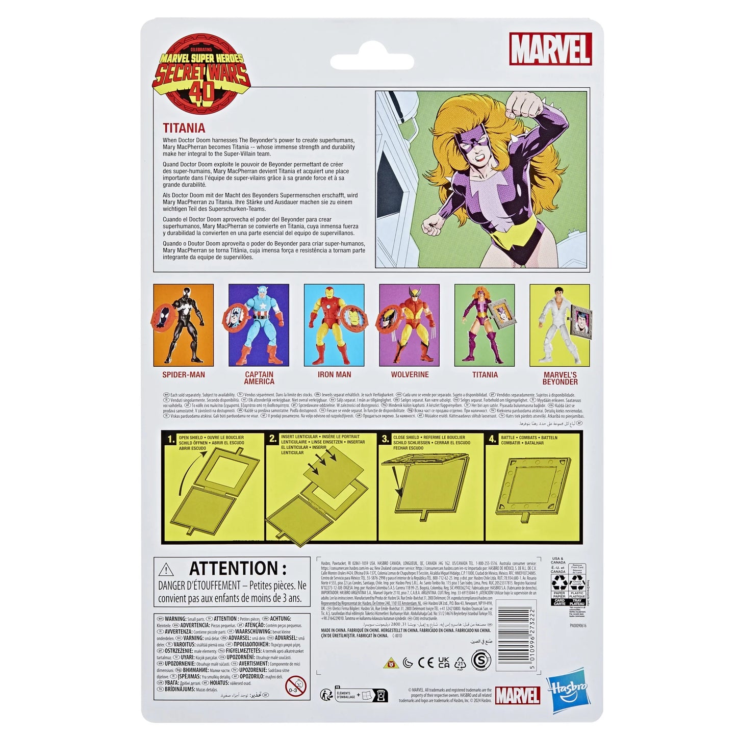 Marvel Legends Series Secret Wars Titania, Figura de ação colecionável retrô da Marvel Comics (6”)