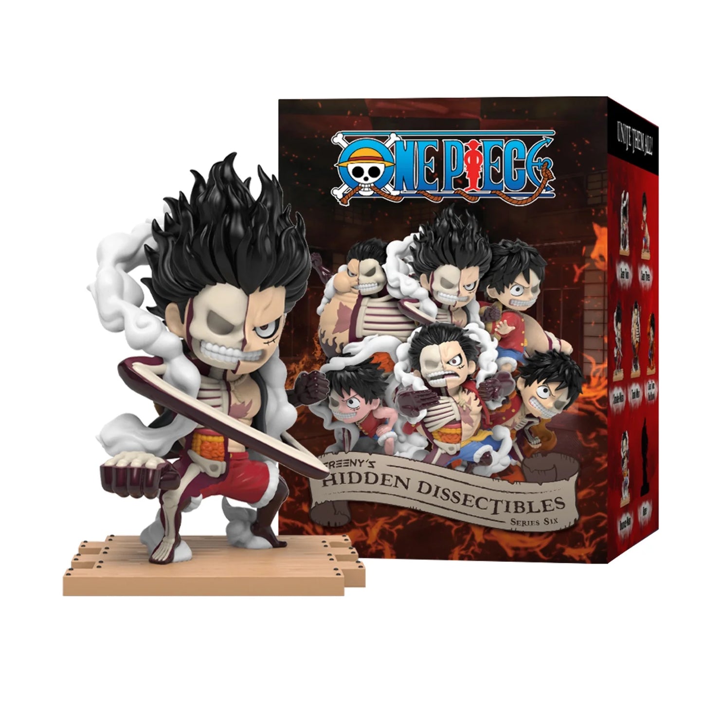 Mighty Jaxx Freeny's Hidden Dissectibles: One Piece Series 6 (Luffy Gears Edition) | Sealed Tray of 6 - Contains No Duplicates | Blind Box Toy Collectible Figurines