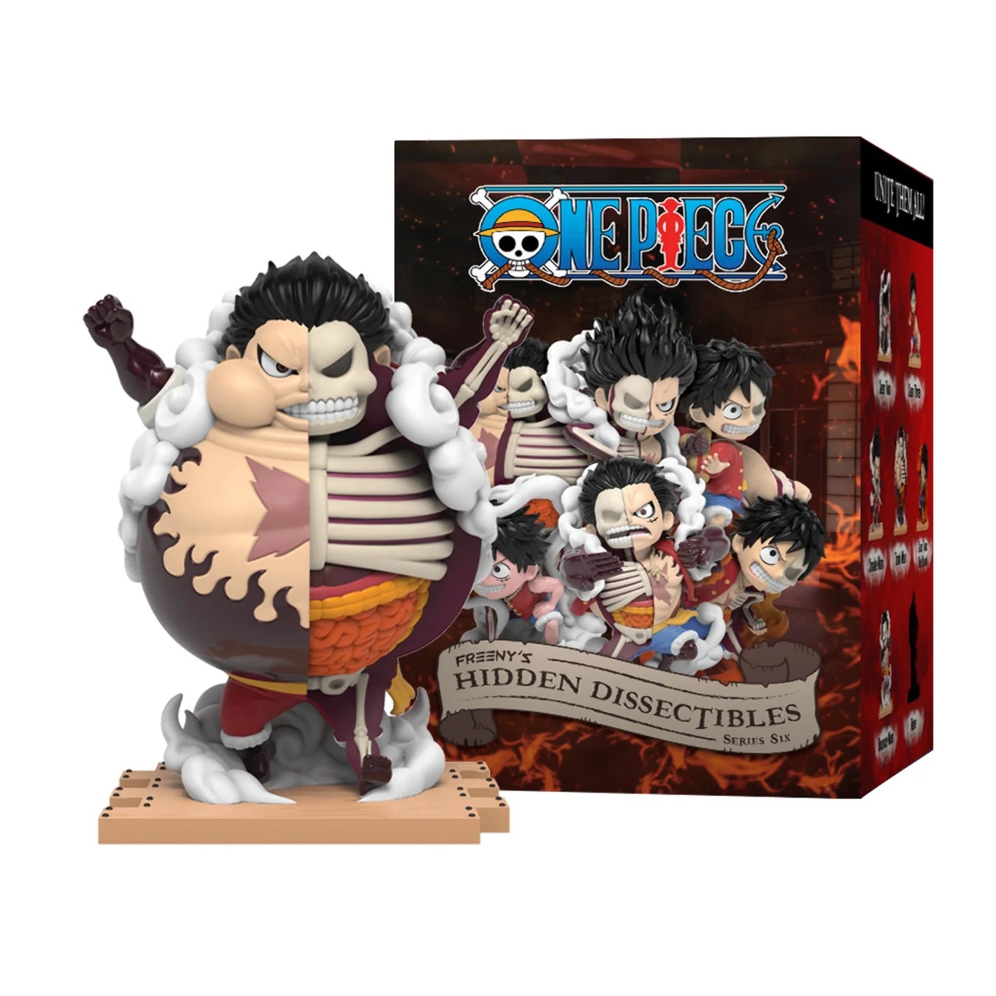 Mighty Jaxx Freeny's Hidden Dissectibles: One Piece Series 6 (Luffy Gears Edition) | Sealed Tray of 6 - Contains No Duplicates | Blind Box Toy Collectible Figurines